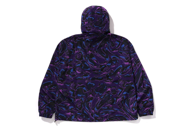 MARBLING CAMO BATHING APE LOGO NYLON HOODED JACKET