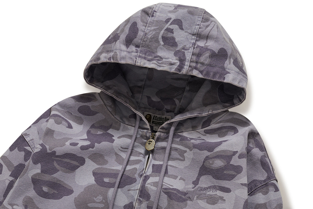 BAPE X KIDSUPER MENS COTTON JACQUARD SOLID CAMO JACKET