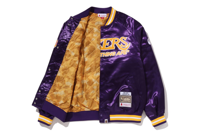 BAPE X M&N NBA - LOS ANGELES LAKERS SATIN JACKET