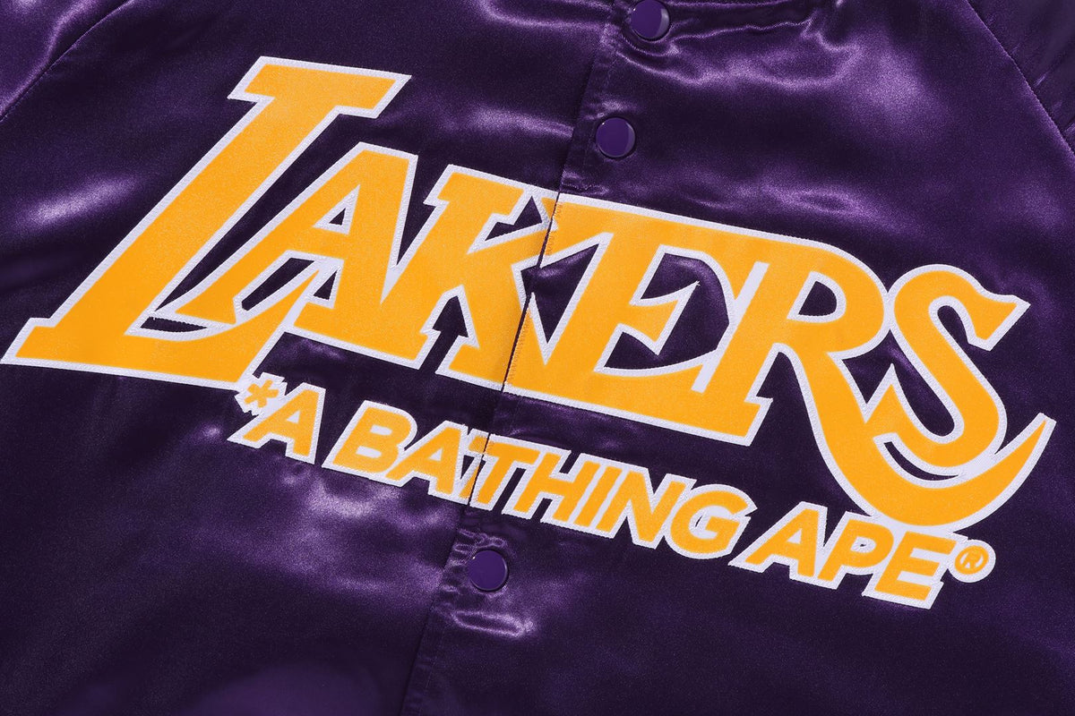BAPE X M&N NBA - LOS ANGELES LAKERS SATIN JACKET