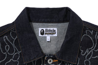 BAPE X OVO NEON 1ST CAMO JACQUARD DENIM JACKET