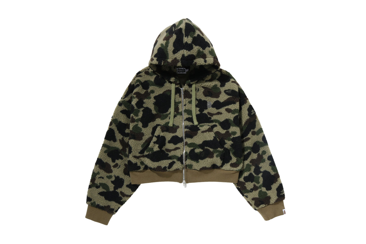 1ST CAMO BOXY CROPPED HOODIE JACKET
