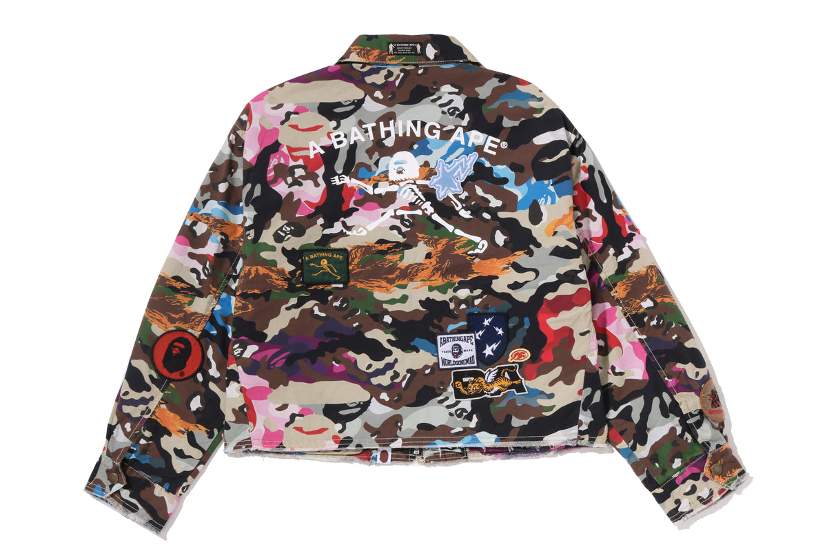 HYBRID CAMO MUTI LOGO BOXY CROPPED JACKET LADIES