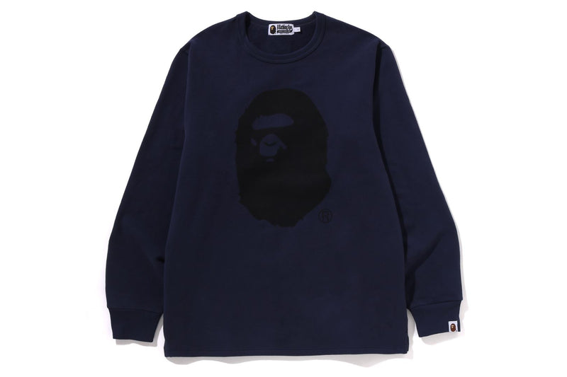 APE HEAD BRUSHED COTTON L/S TEE