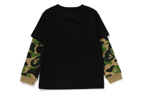 BAPE KIDS ABC CAMO COLLEGE LAYERED SLEEVES L/S T-SHIRT