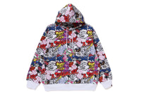 GRAFFITI PATTERN PULLOVER HOODIE