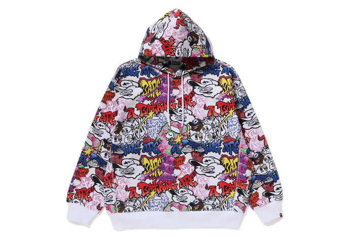 GRAFFITI PATTERN PULLOVER HOODIE