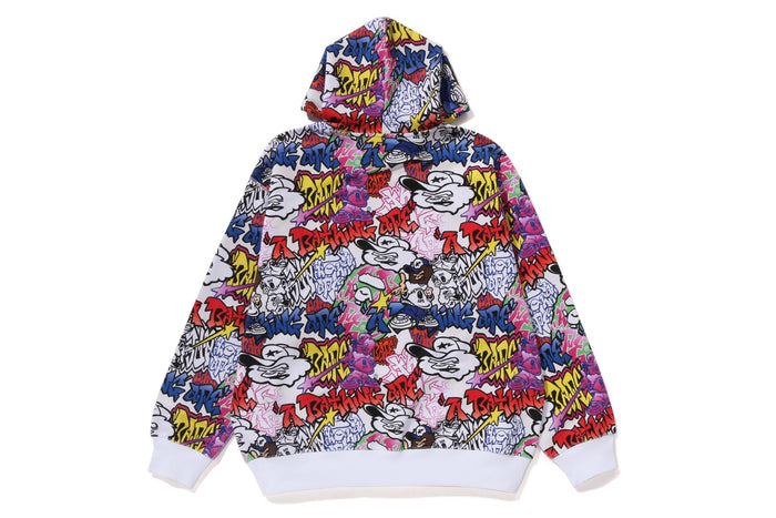 GRAFFITI PATTERN PULLOVER HOODIE