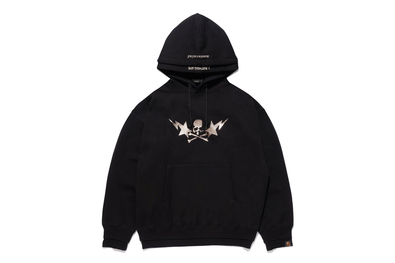 BAPE X MASTERMIND JAPAN MENS COTTON LAYERED PULLOVER HOODIE