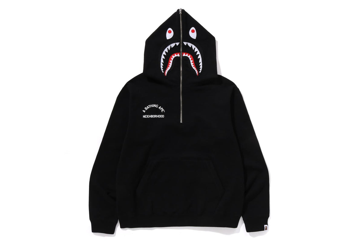 BAPE X NBHD - TWO FACE HALF ZIP PULLOVER HOODIE