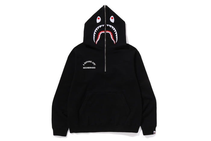BAPE X NBHD - TWO FACE HALF ZIP PULLOVER HOODIE
