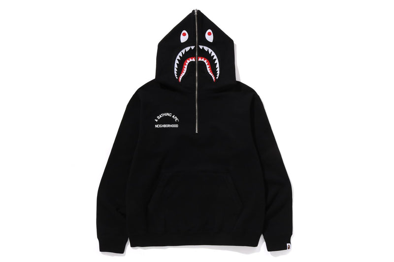BAPE X NBHD - TWO FACE HALF ZIP PULLOVER HOODIE