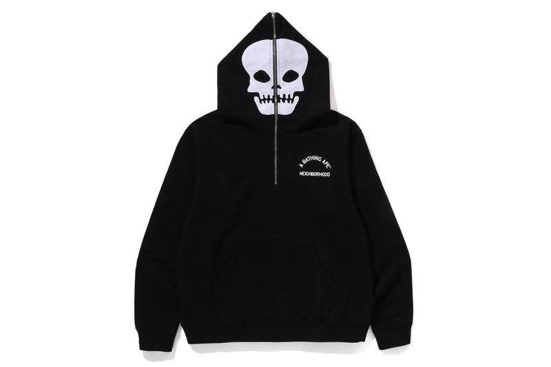 BAPE X NBHD - TWO FACE HALF ZIP PULLOVER HOODIE