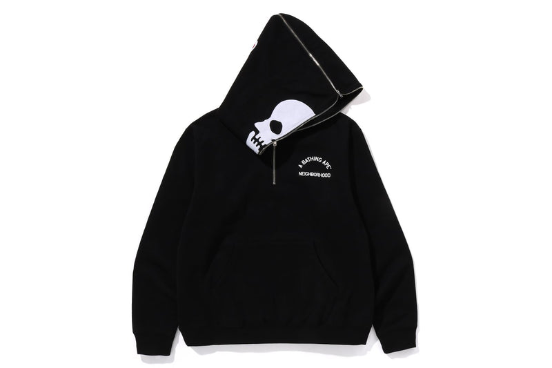 BAPE X NBHD - TWO FACE HALF ZIP PULLOVER HOODIE