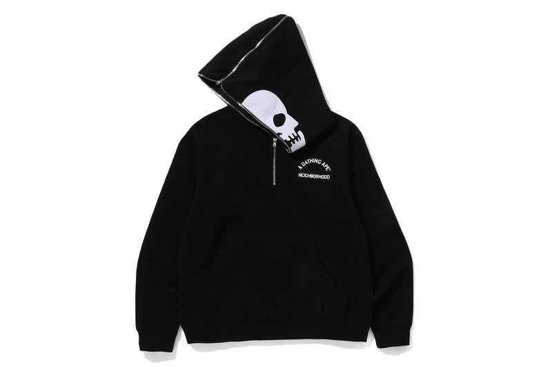 BAPE X NBHD - TWO FACE HALF ZIP PULLOVER HOODIE