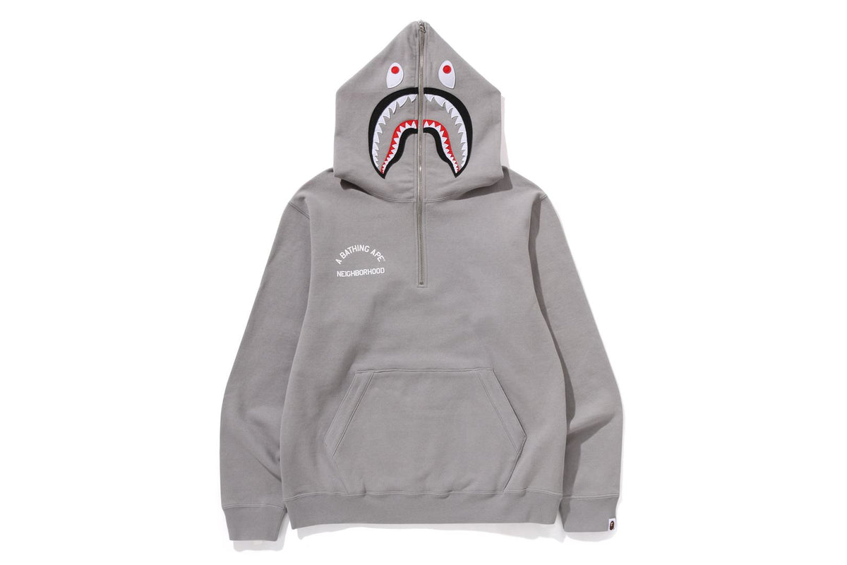 BAPE X NBHD - TWO FACE HALF ZIP PULLOVER HOODIE