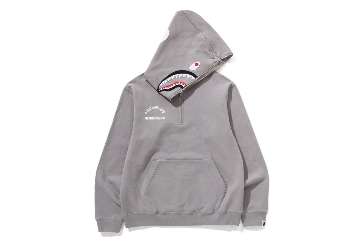 BAPE X NBHD - TWO FACE HALF ZIP PULLOVER HOODIE