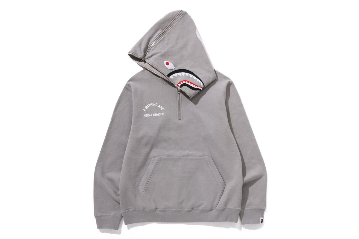 BAPE X NBHD - TWO FACE HALF ZIP PULLOVER HOODIE