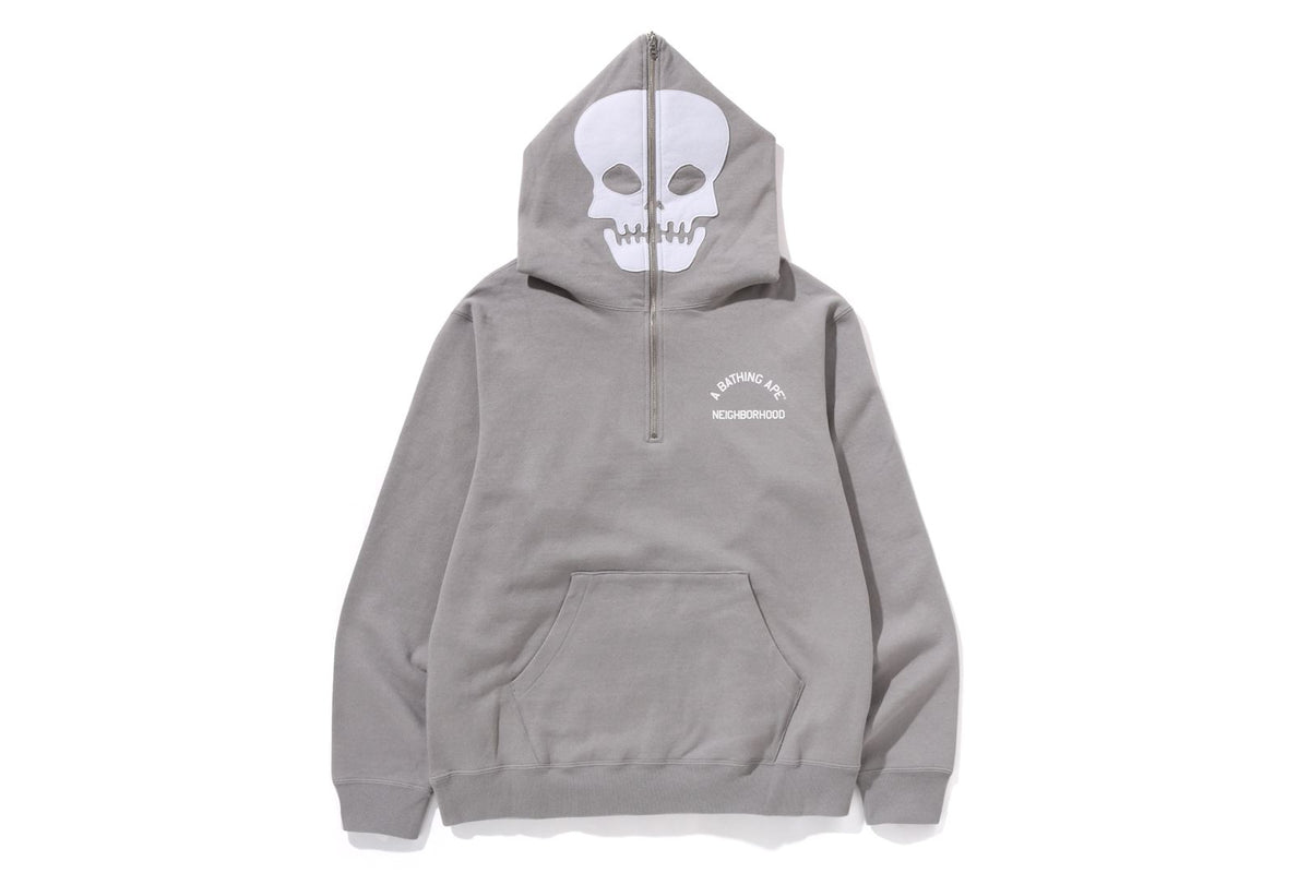 BAPE X NBHD - TWO FACE HALF ZIP PULLOVER HOODIE