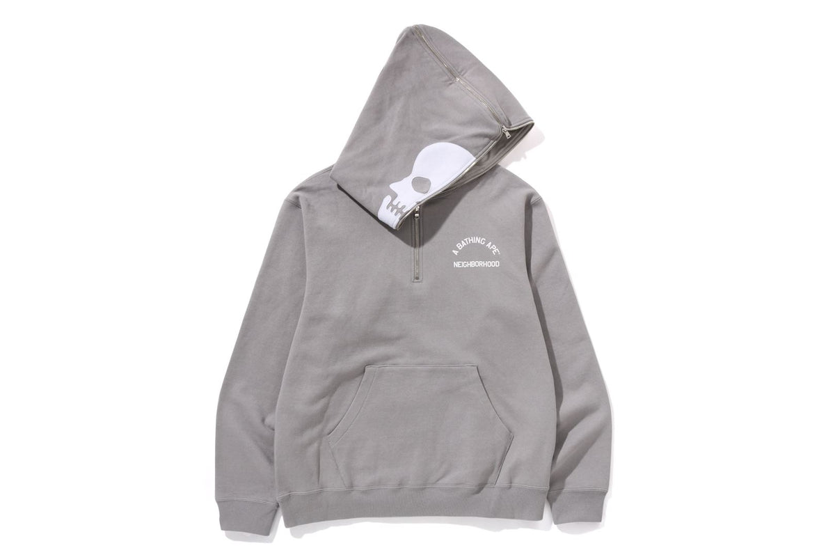 BAPE X NBHD - TWO FACE HALF ZIP PULLOVER HOODIE