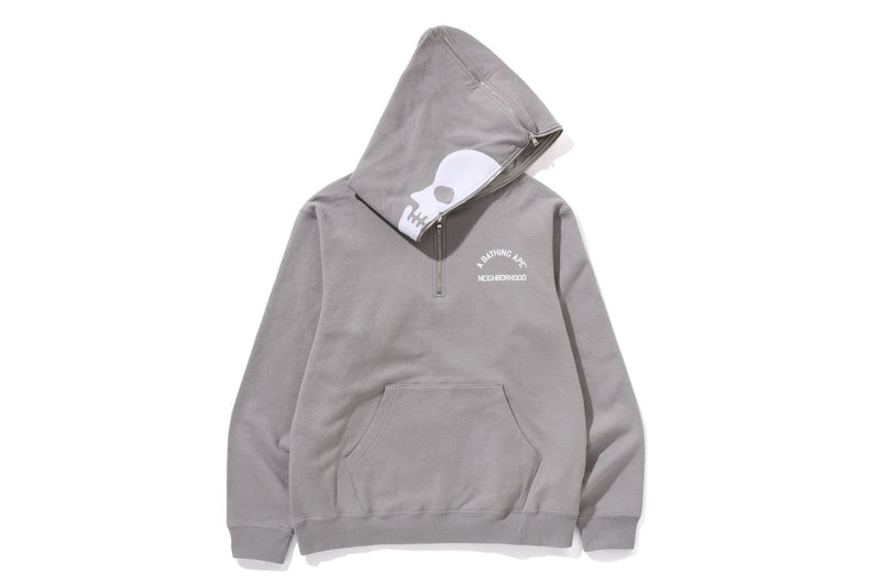 BAPE X NBHD - TWO FACE HALF ZIP PULLOVER HOODIE
