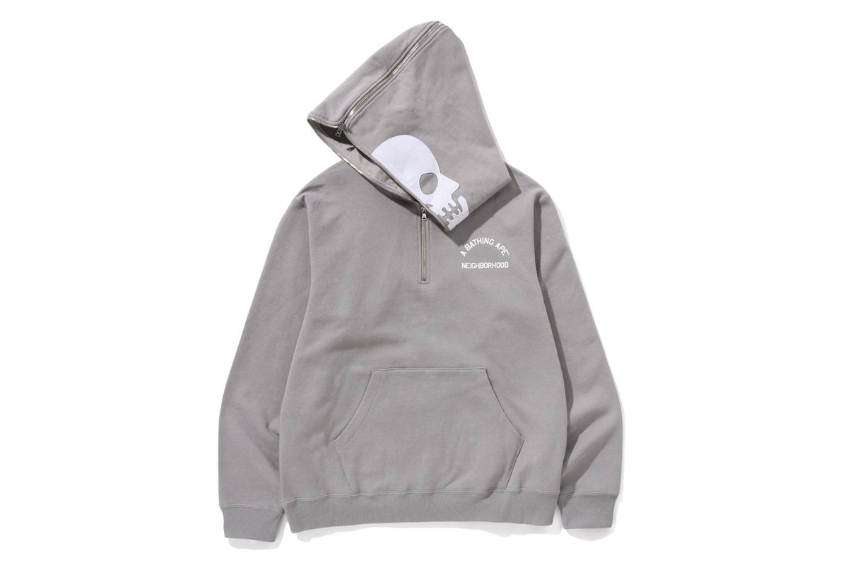 BAPE X NBHD - TWO FACE HALF ZIP PULLOVER HOODIE
