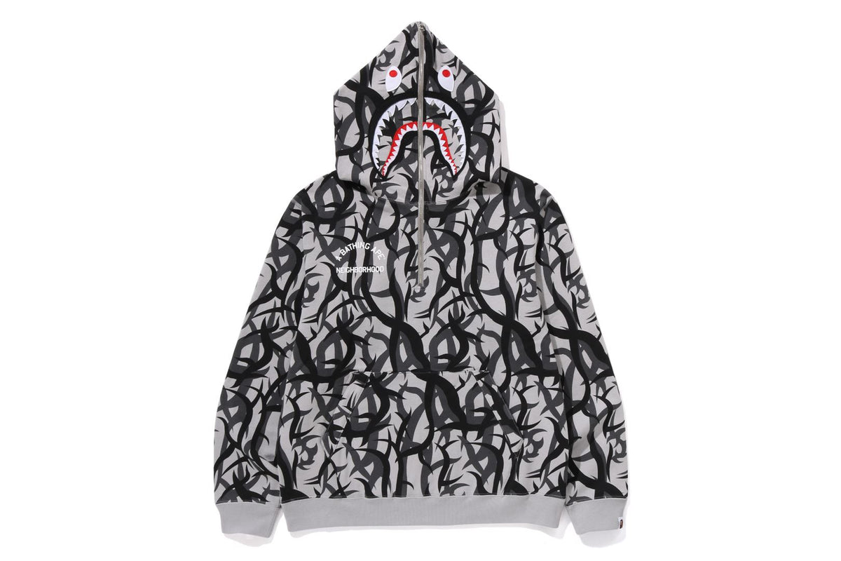 BAPE X NBHD - TRIAL CAMO TWO FACE HALF ZIP PULLOVER HOODIE