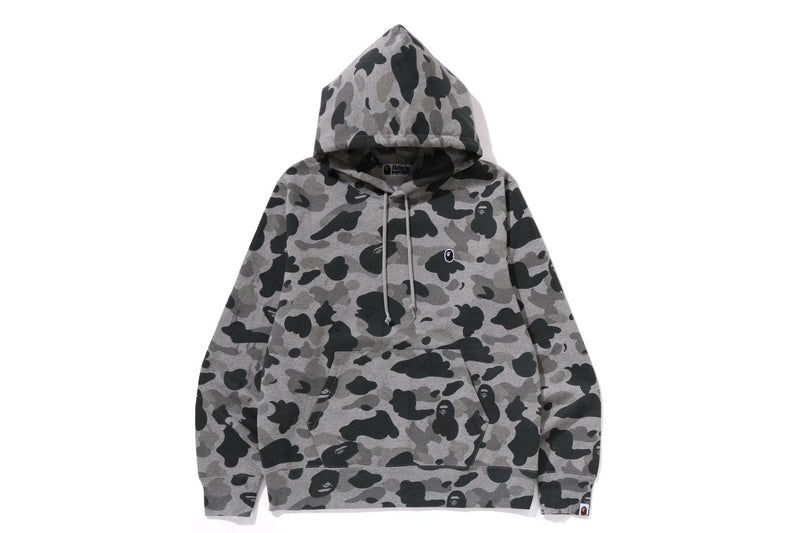 BAPE MENS COTTON GRAY CAMO PULLOVER HOODIE
