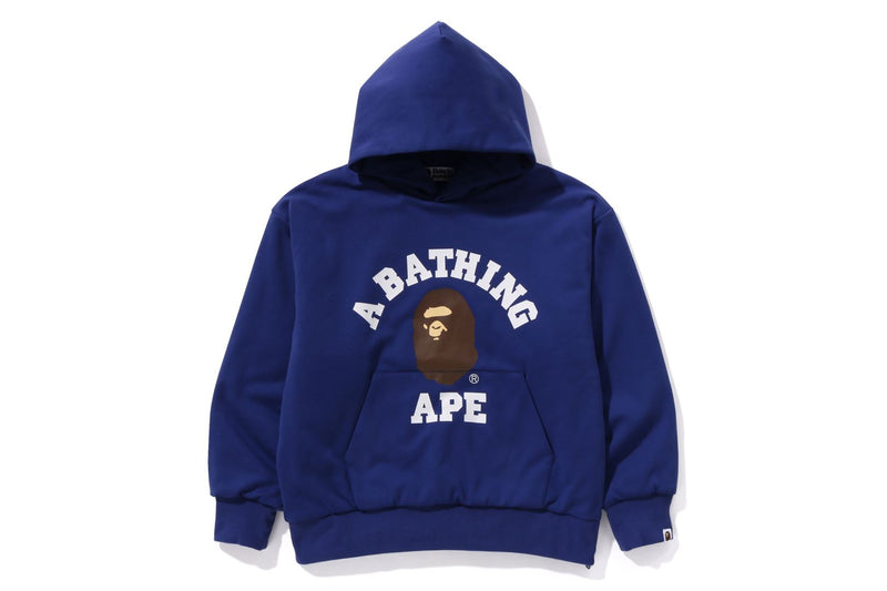 BAPE MENS COTTON HEAD PRINT COLLEGE PUFFY RELAXED FIT PULLOVER HOODIE