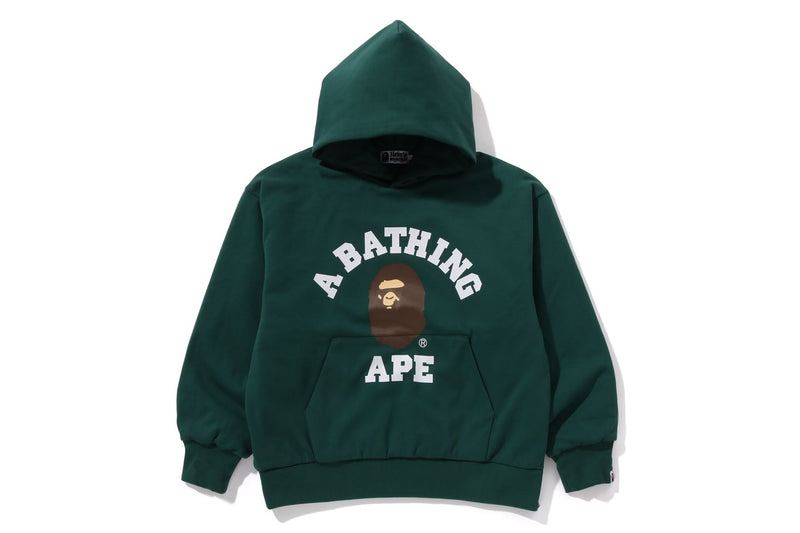 BAPE MENS COTTON HEAD PRINT COLLEGE PUFFY RELAXED FIT PULLOVER HOODIE
