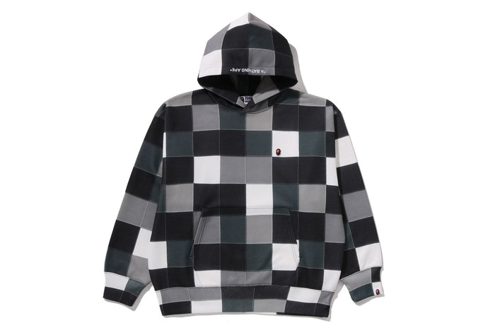 MULTI COLOR PATCHWORK PULLOVER HOODIE