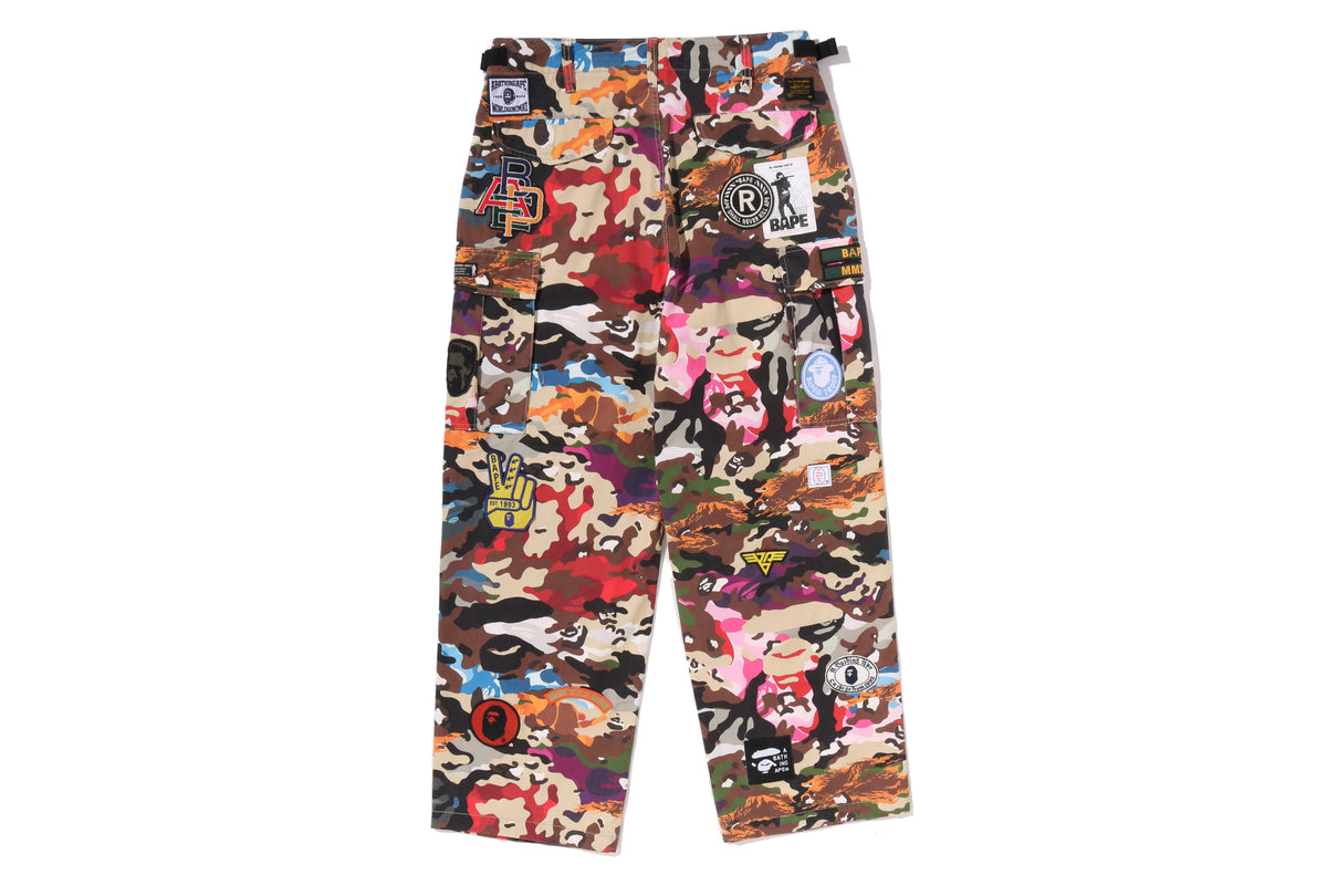 HYBRID CAMO MULTI BADGE CARGO PANTS