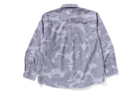 BAPE MENS COTTON STRIPED CAMO BUTTON UP SHIRT