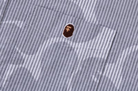 BAPE MENS COTTON STRIPED CAMO BUTTON UP SHIRT