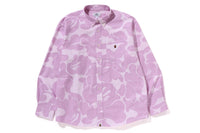 BAPE MENS COTTON STRIPED CAMO BUTTON UP SHIRT