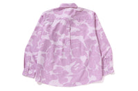 BAPE MENS COTTON STRIPED CAMO BUTTON UP SHIRT