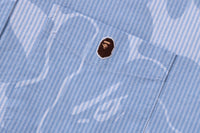 BAPE MENS COTTON STRIPED CAMO BUTTON UP SHIRT