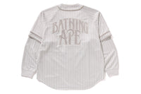 STRIPE LAYERED SLEEVES L/S BASEBALL SHIRT