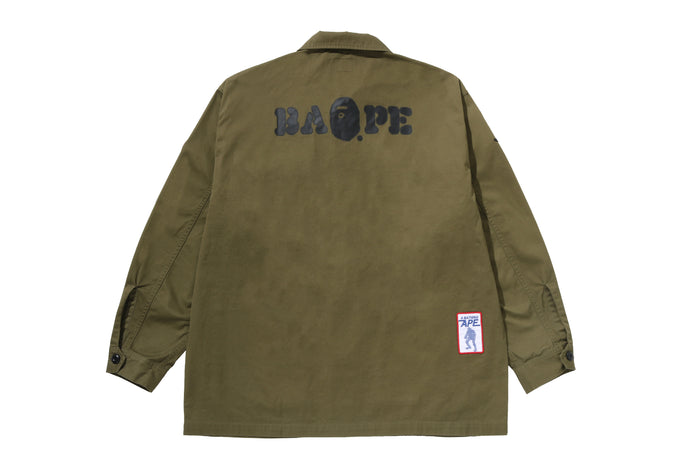 MULTI MOTIF RELAXED ARMY LS SHIRT