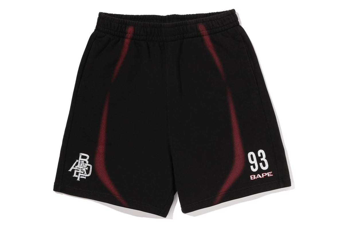 HEAVY WASH HAND DRAW FOOTBALL LOGO RELAXED FIT SWEAT SHORTS