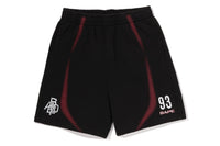 HEAVY WASH HAND DRAW FOOTBALL LOGO RELAXED FIT SWEAT SHORTS