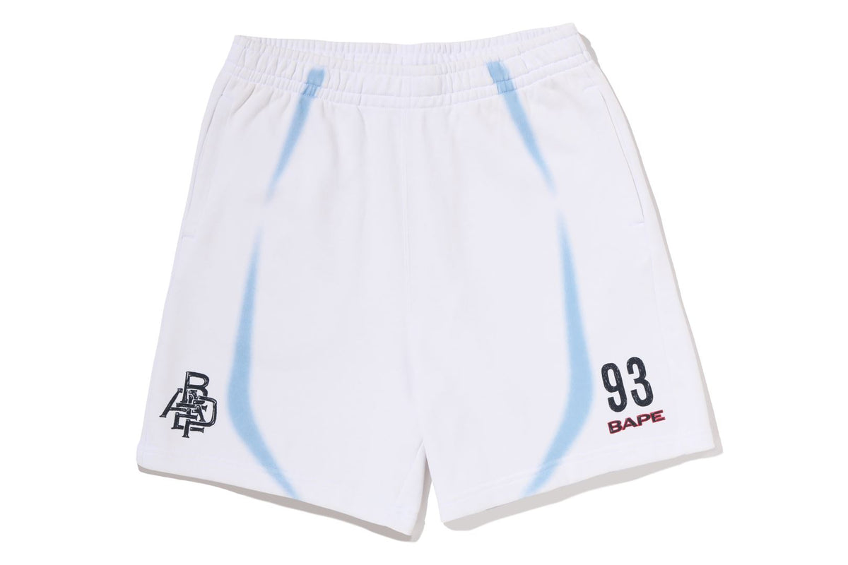 HEAVY WASH HAND DRAW FOOTBALL LOGO RELAXED FIT SWEAT SHORTS