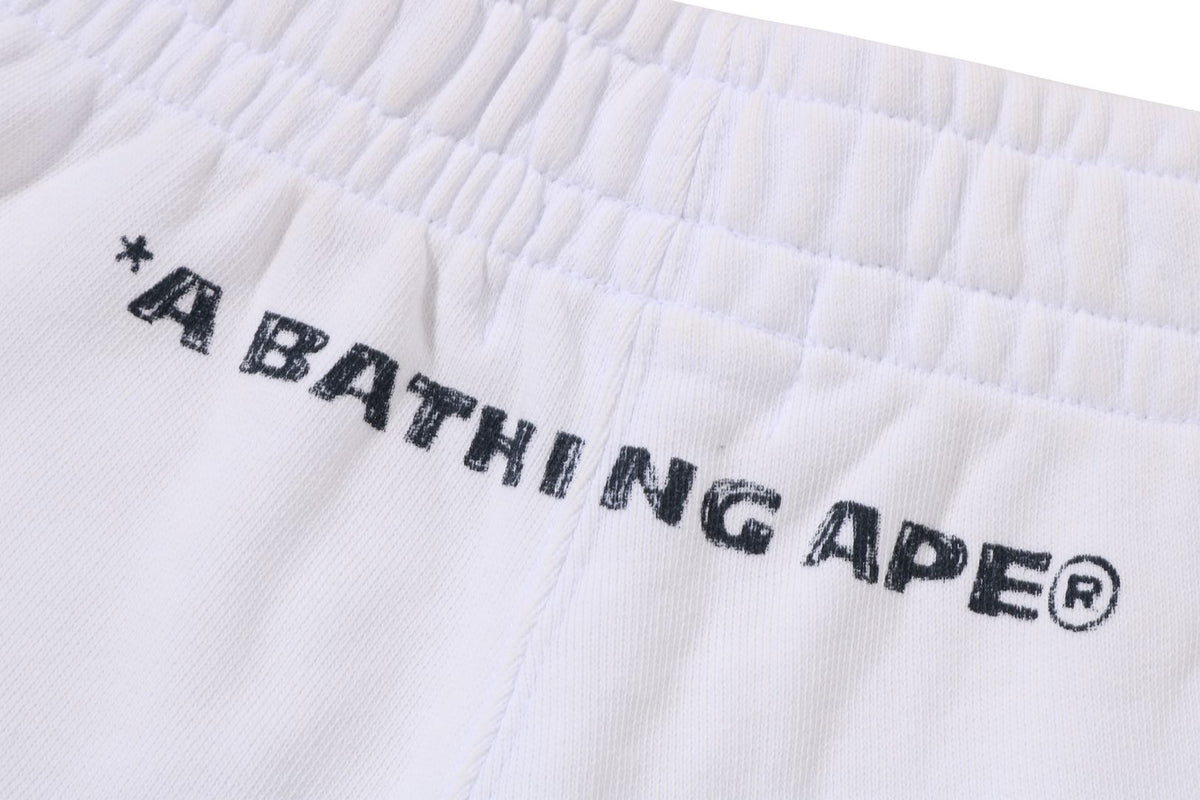 HEAVY WASH HAND DRAW FOOTBALL LOGO RELAXED FIT SWEAT SHORTS