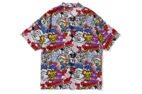 BAPE MENS GRAFFITI PATTERN HAWAIIAN SHIRT