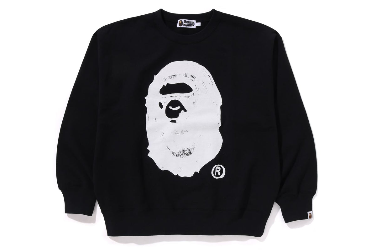 BAPE X JOSHUA VIDES APE HEAD CREWNECK RELAXED FIT