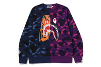 COLOR CAMO TIGER SHARK CREWNECK SWEATSHIRT