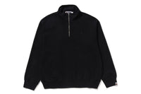 GARMENT DYE ONE POINT HALF ZIP RELAXED FIT CREWNECK SWEATSHIRT