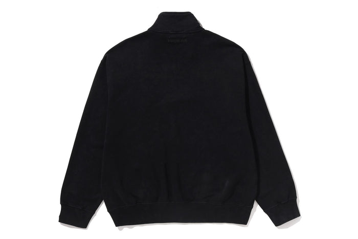 GARMENT DYE ONE POINT HALF ZIP RELAXED FIT CREWNECK SWEATSHIRT