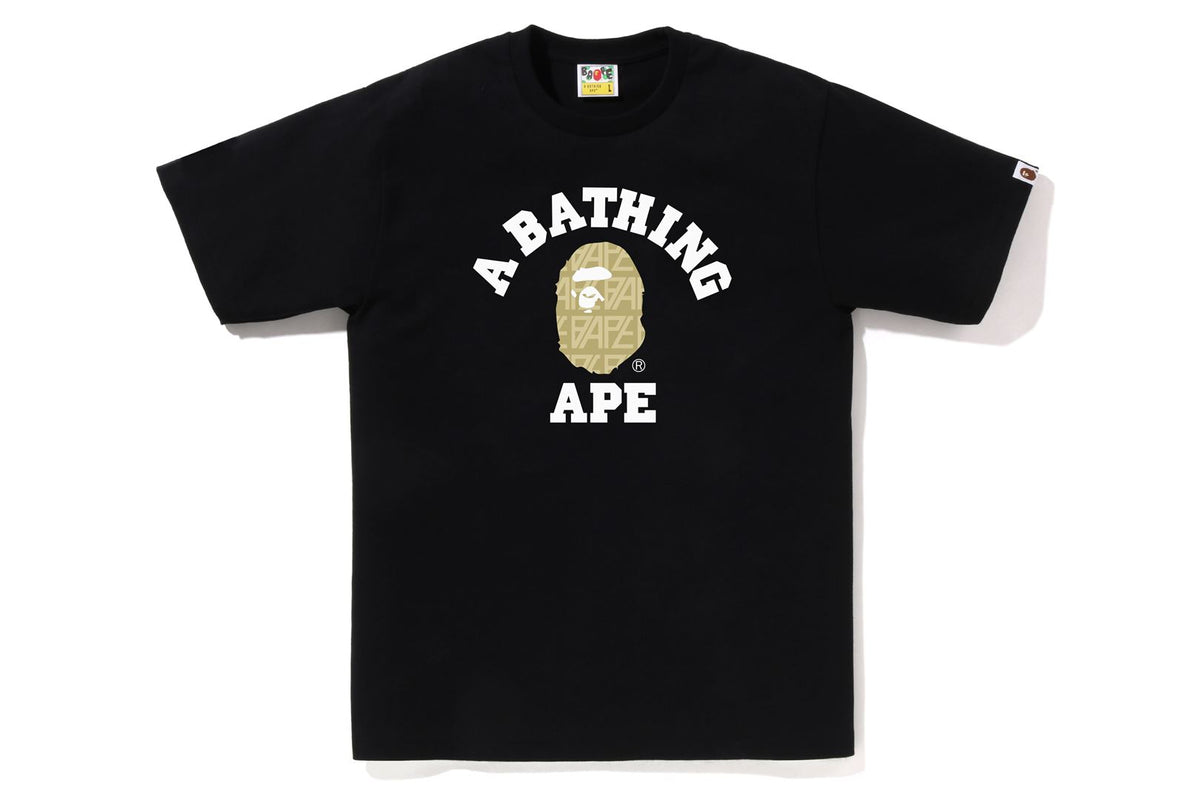 BAPE LOGO MONOGRAM COLLEGE TEE