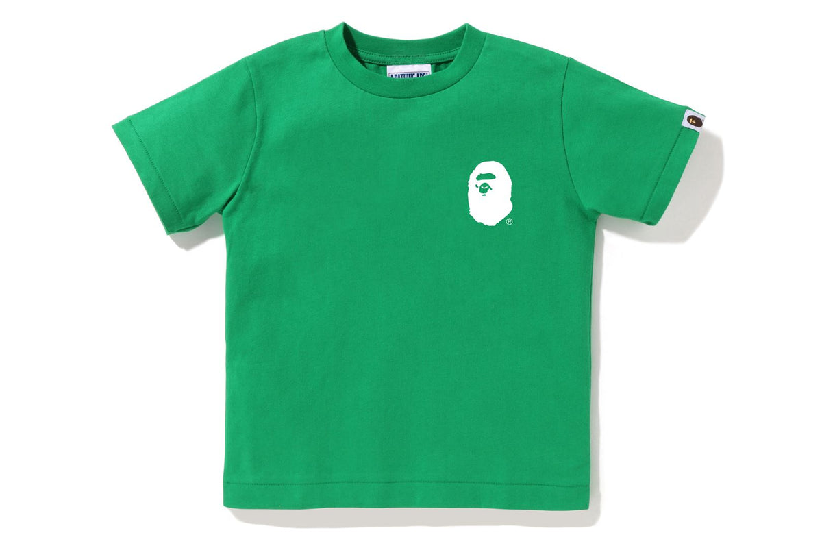 A BATHING APE LETTERED TEE KIDS